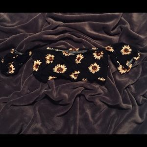 sunflower printed crop top